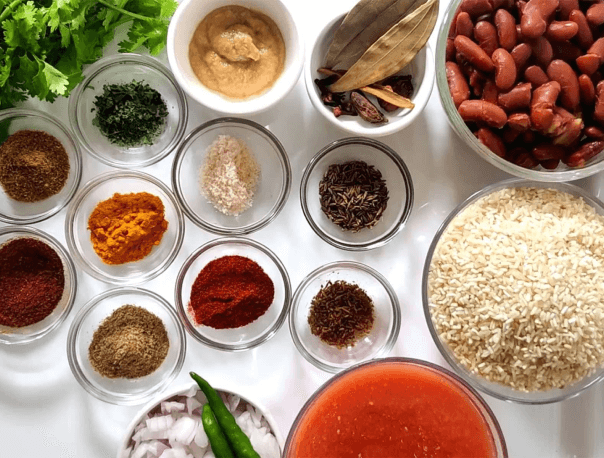 Ingredients for Rajma Chawal